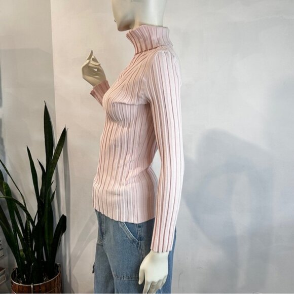 Vintage Wayne Rogers Silk Blend Ribbed Knit Turtleneck - Picture 4 of 12